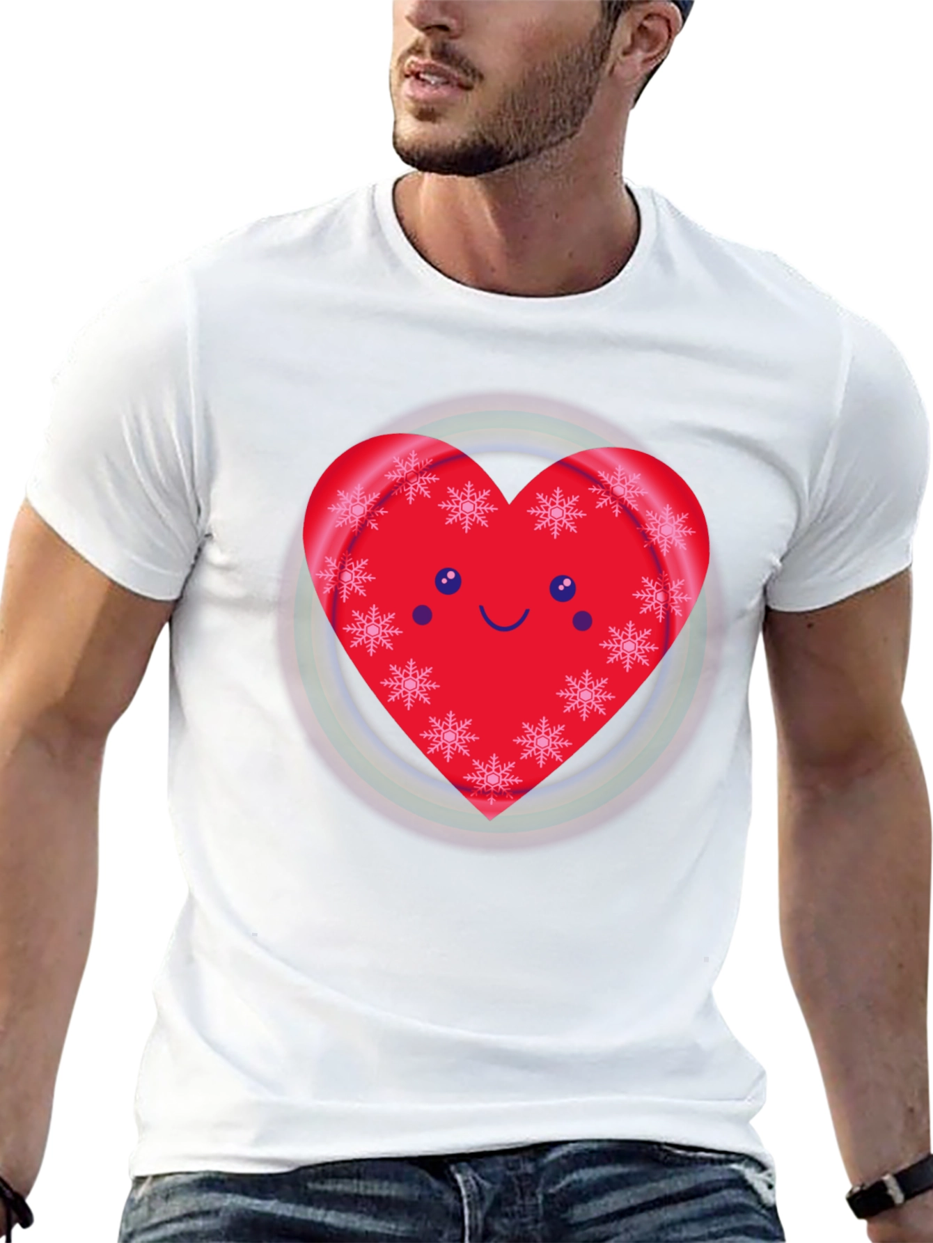 Festive Heart Snowflake Graphic Tee