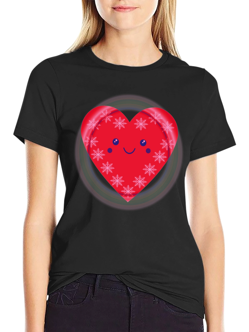 Festive Heart Snowflake Graphic Tee