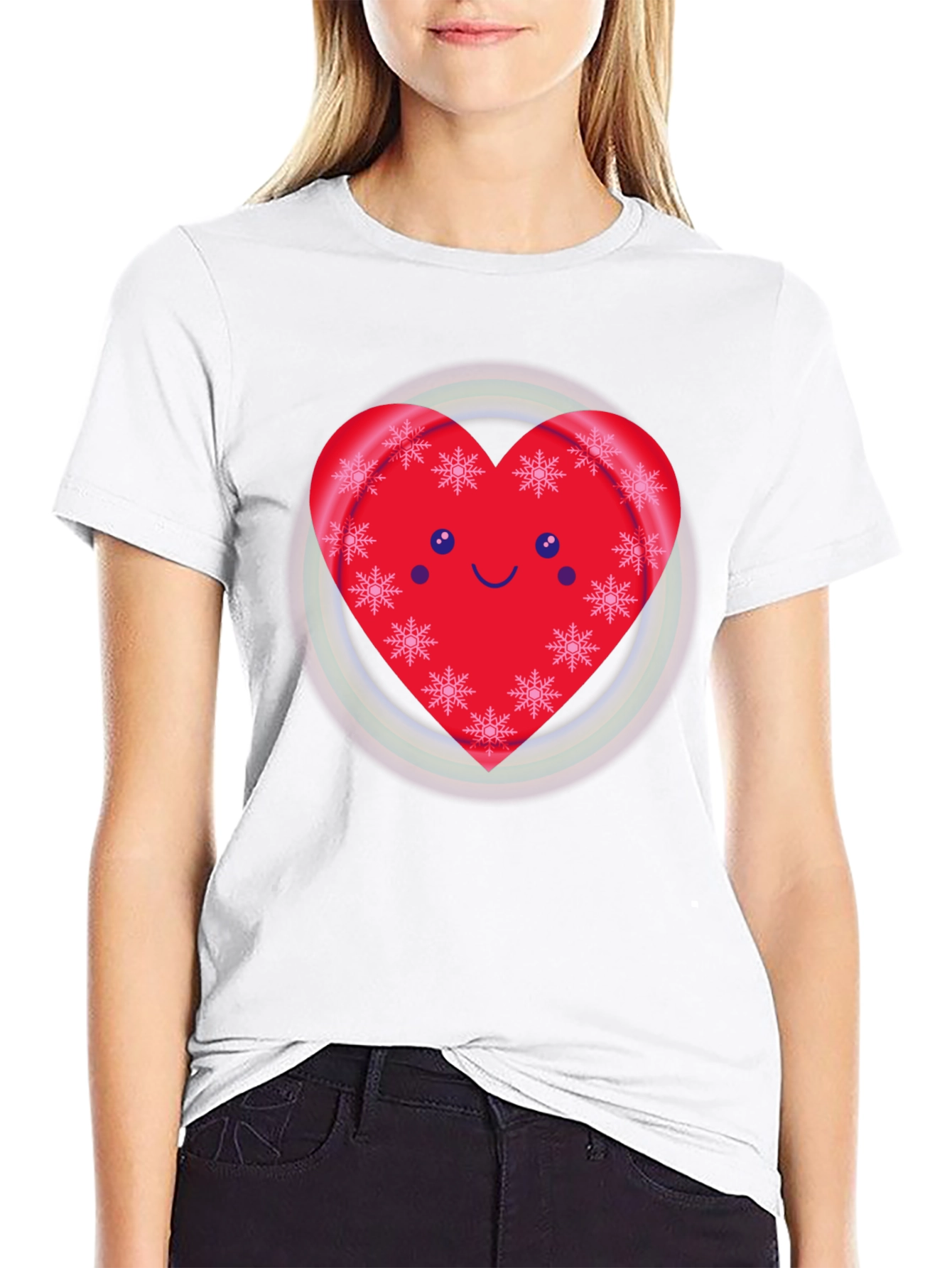 Festive Heart Snowflake Graphic Tee