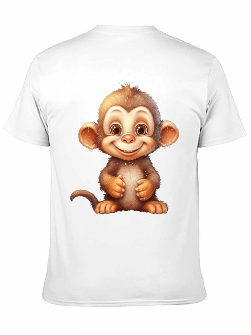 Cartoon Monkey Graphic Tee - Fun Black T-Shirt