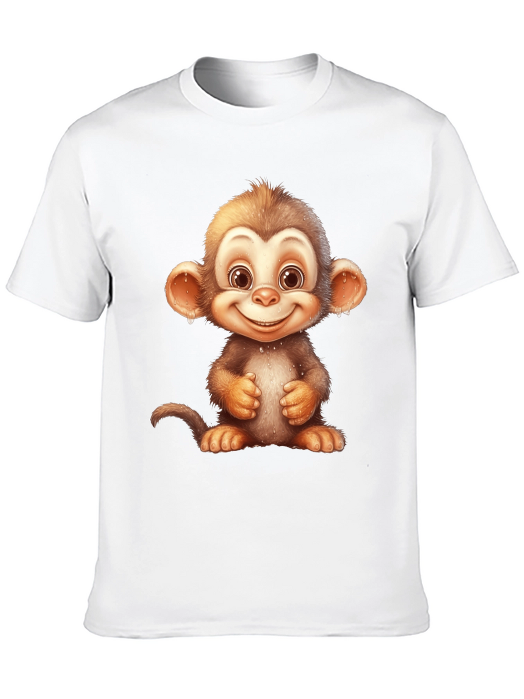 Cartoon Monkey Graphic Tee - Fun Black T-Shirt