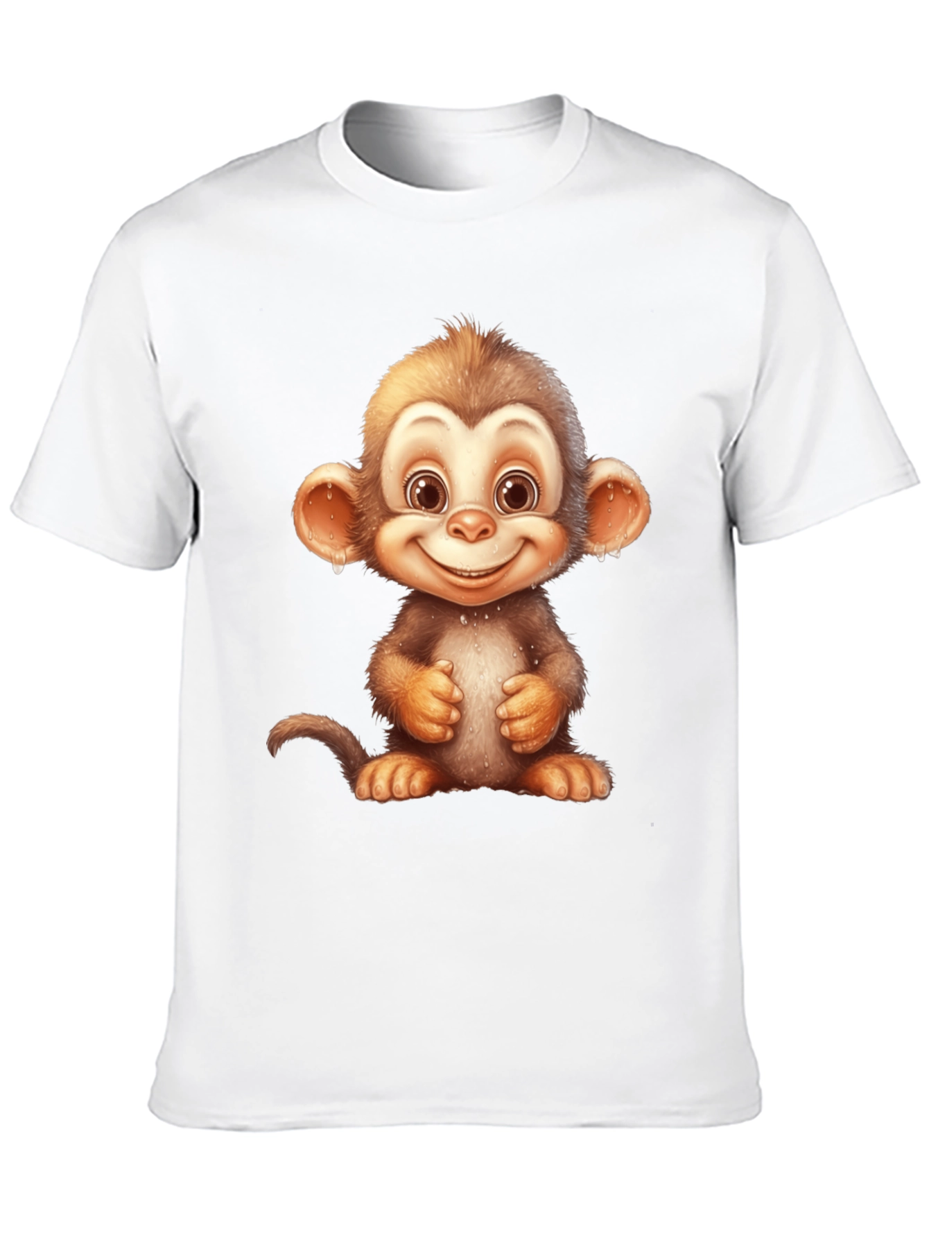 Cartoon Monkey Graphic Tee - Fun Black T-Shirt