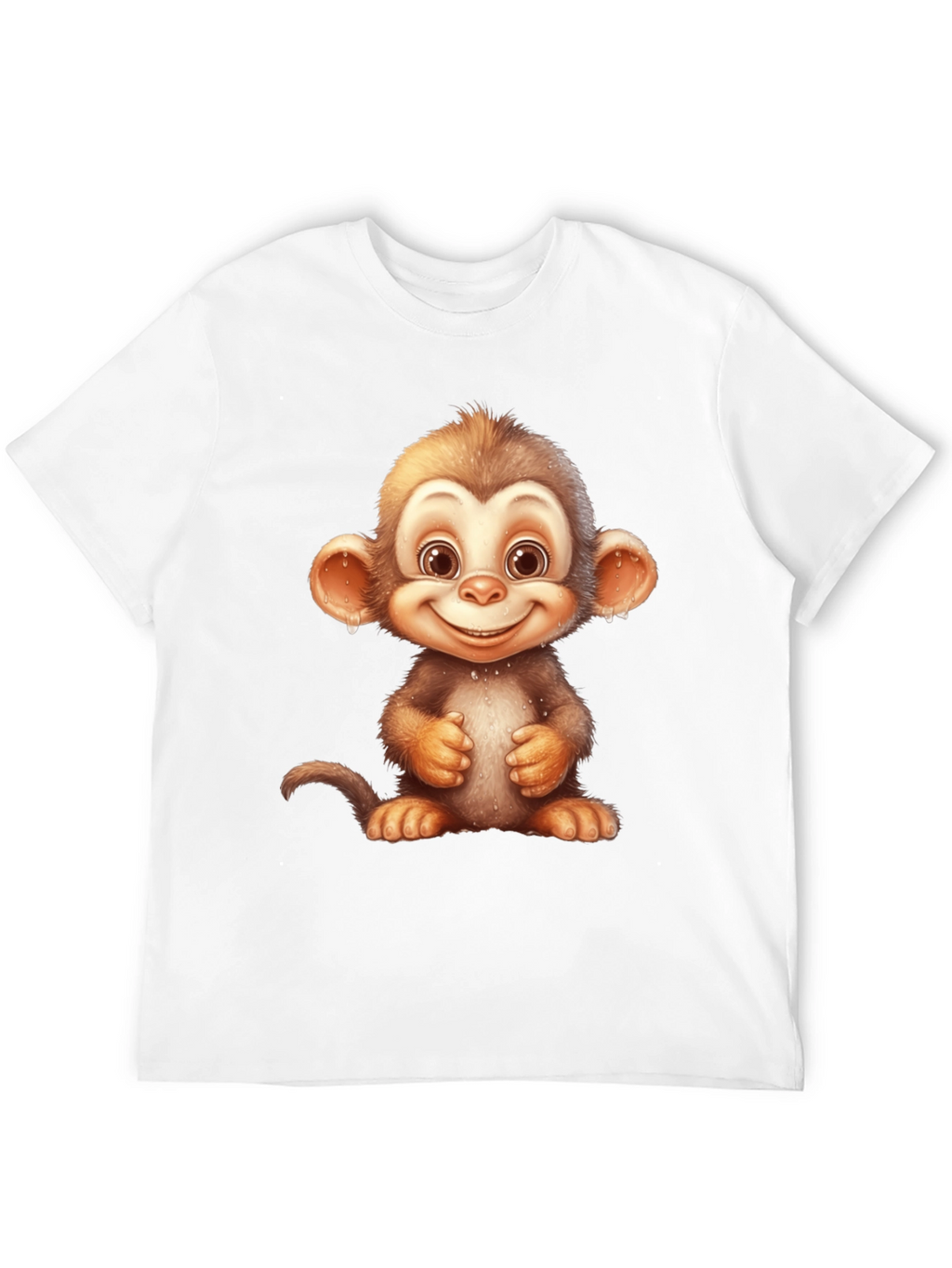 Cartoon Monkey Graphic Tee - Fun Black T-Shirt