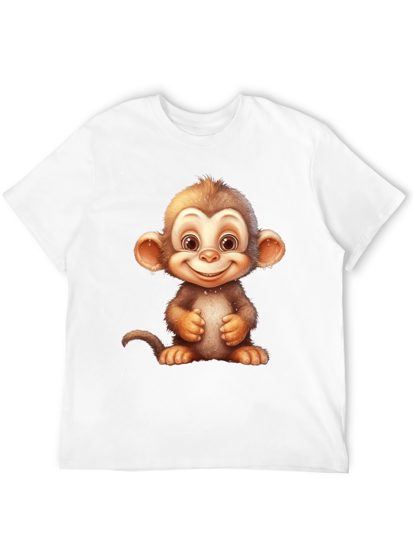 Cartoon Monkey Graphic Tee - Fun Black T-Shirt