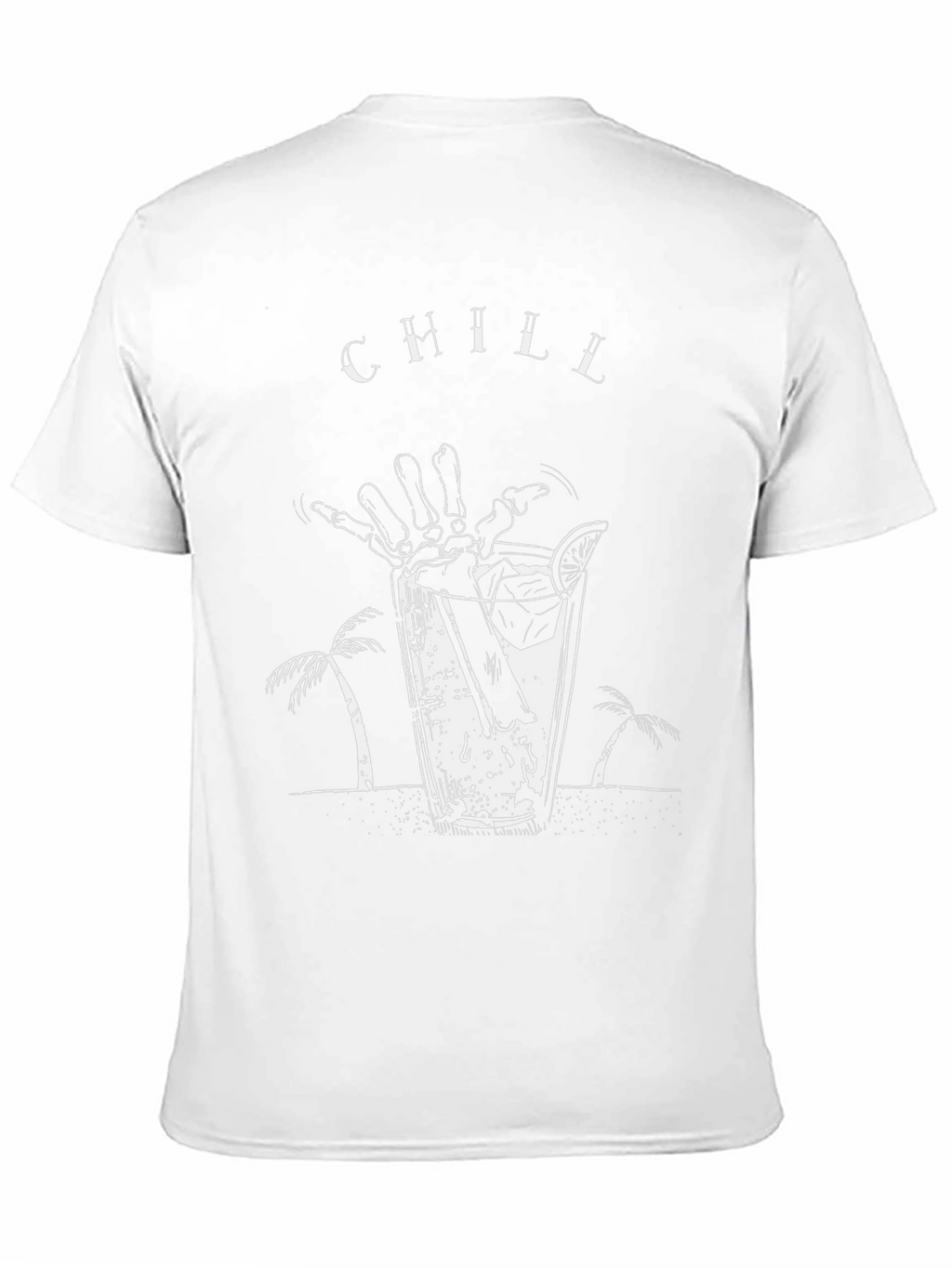 Chill Skeleton Cocktail Graphic T-Shirt