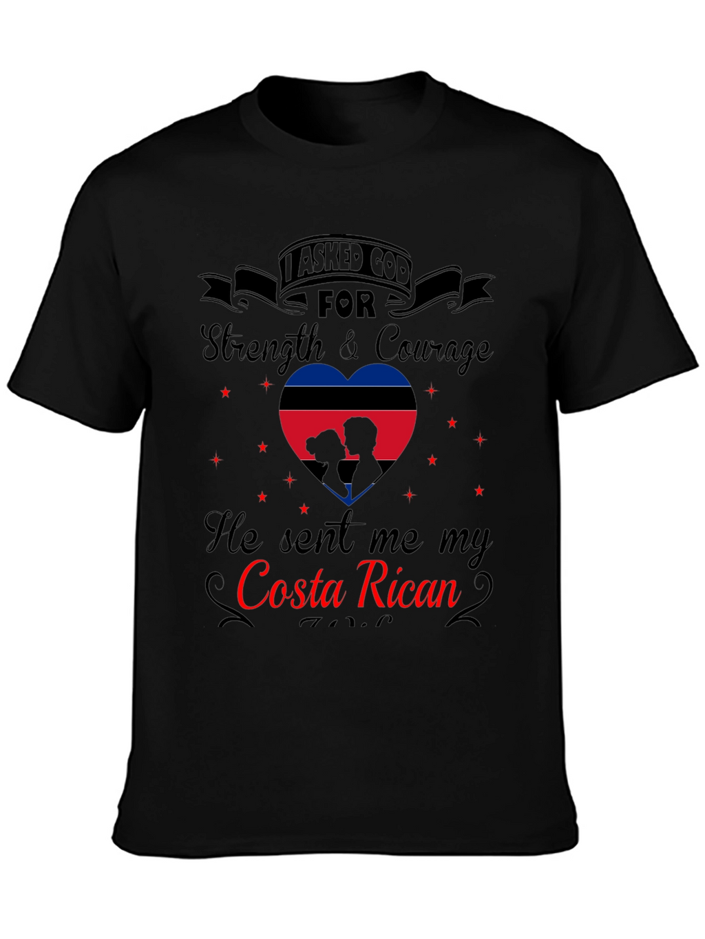 Costa Rican Love Black T-Shirt
