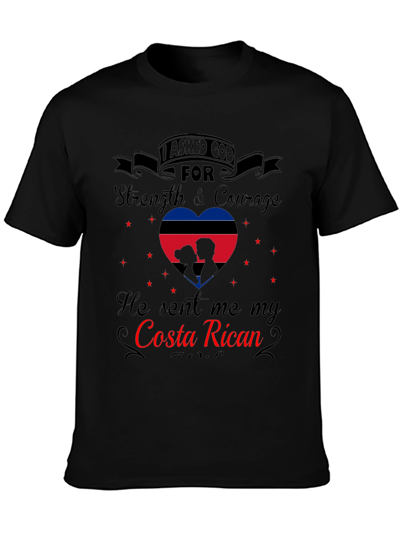 Costa Rican Love Black T-Shirt