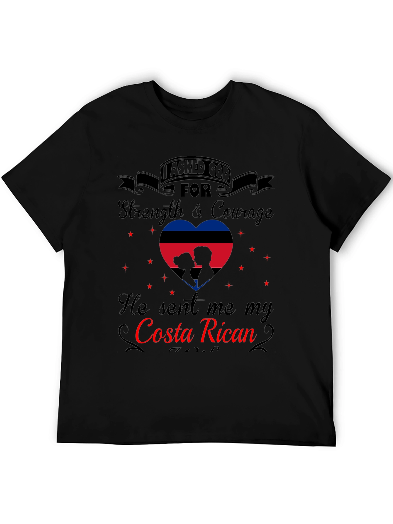 Costa Rican Love Black T-Shirt