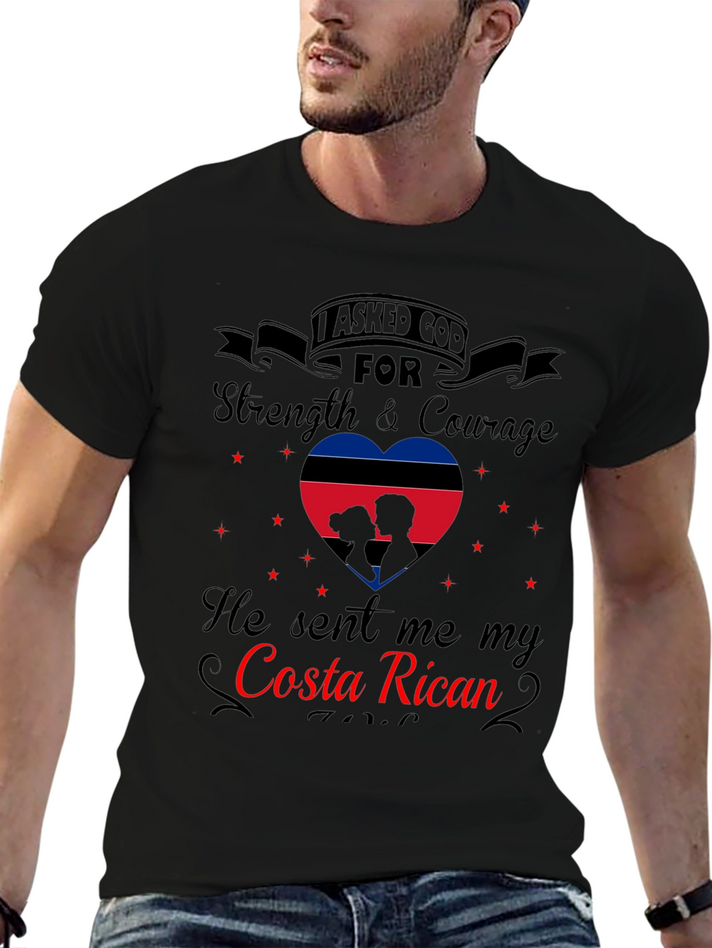 Costa Rican Love Black T-Shirt