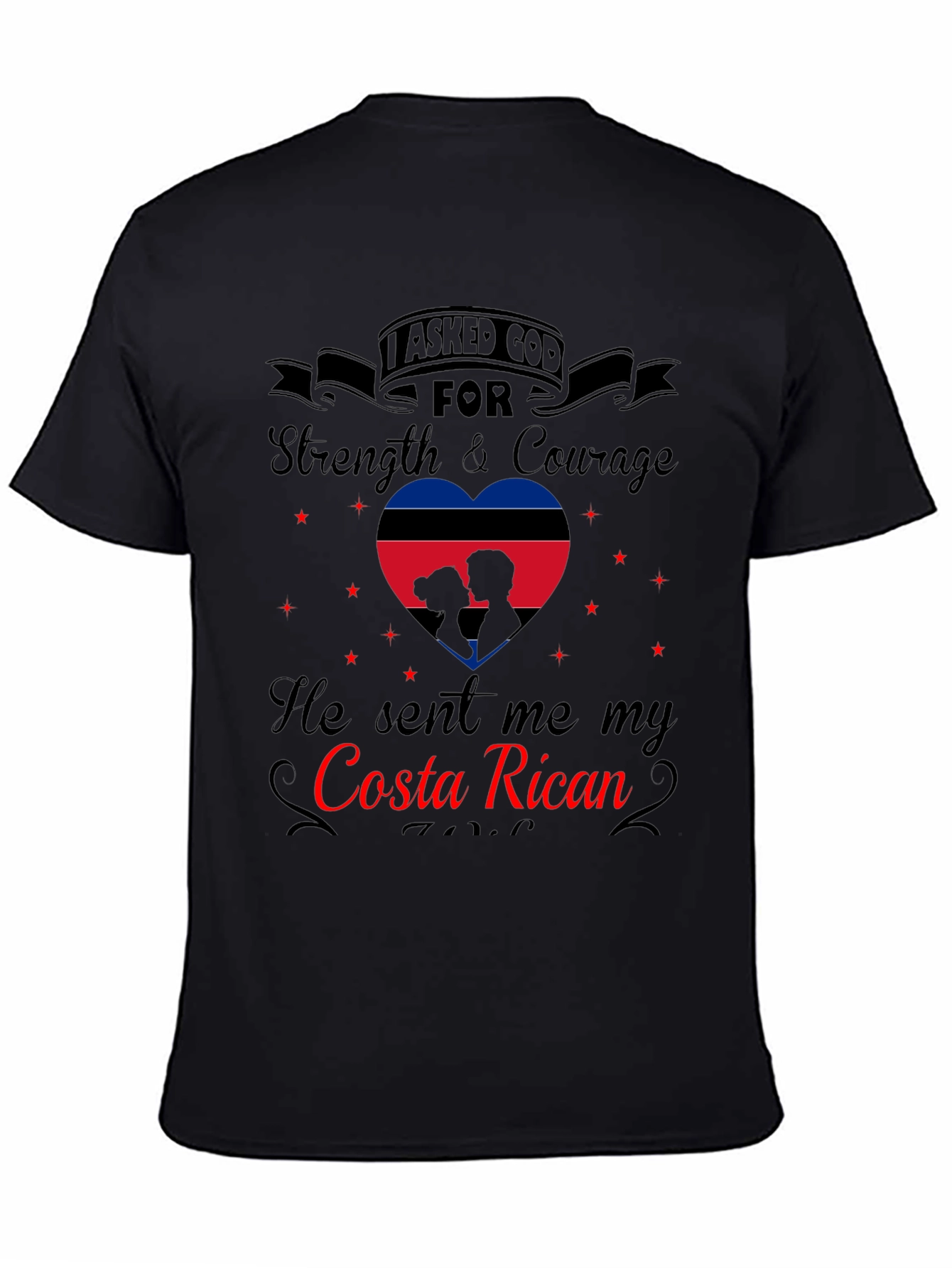 Costa Rican Love Black T-Shirt