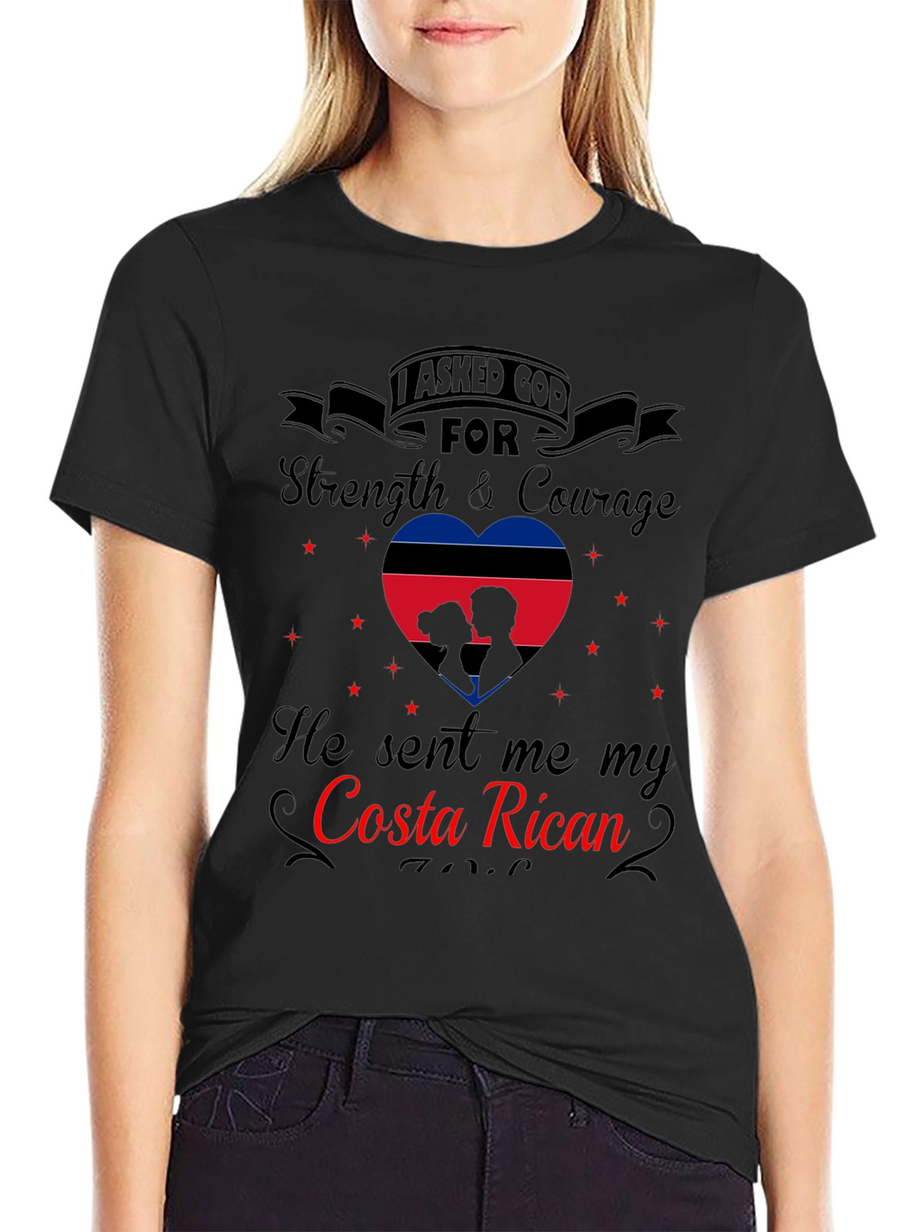 Costa Rican Love Black T-Shirt