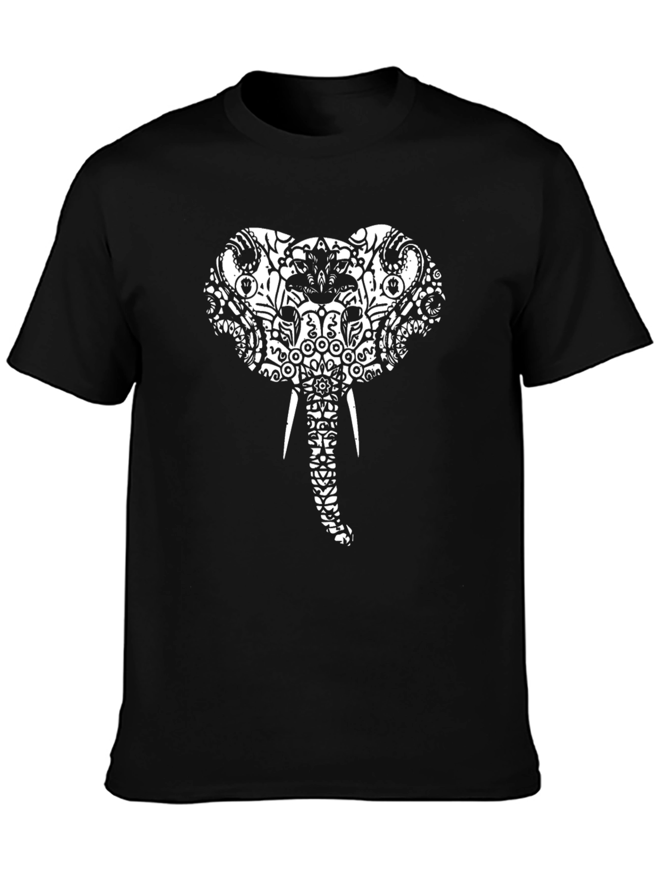 Elephant Graphic Tee - Black Cotton Comfort