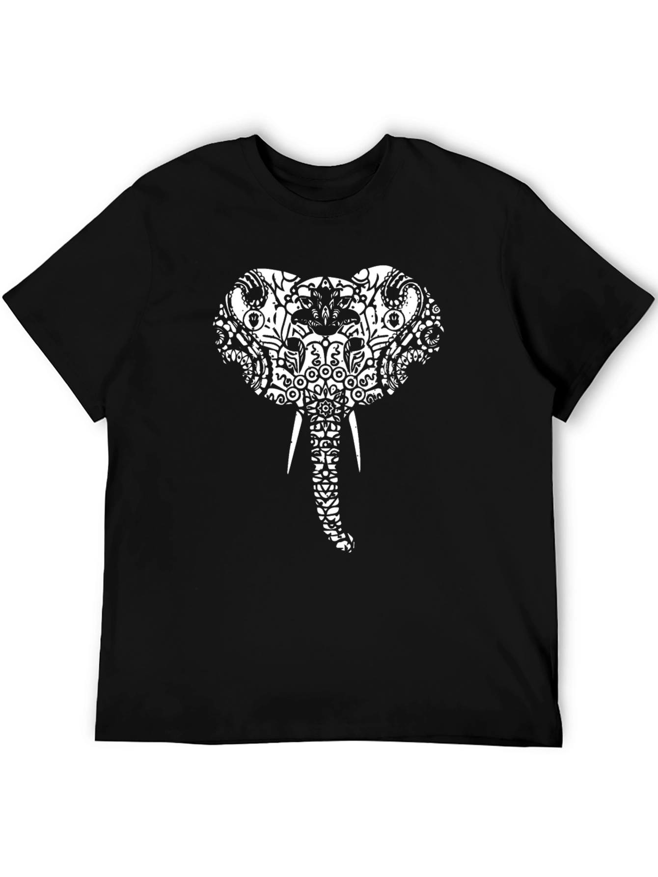 Elephant Graphic Tee - Black Cotton Comfort