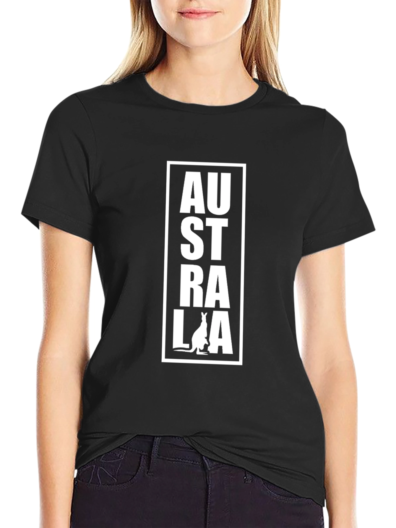 Australia Kangaroo T-Shirt - Black Graphic Tee