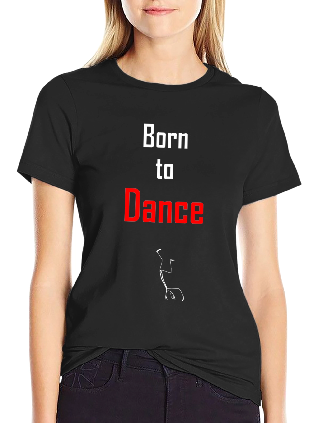 Born to Dance Graphic Tee - Black Cotton T-Shirt