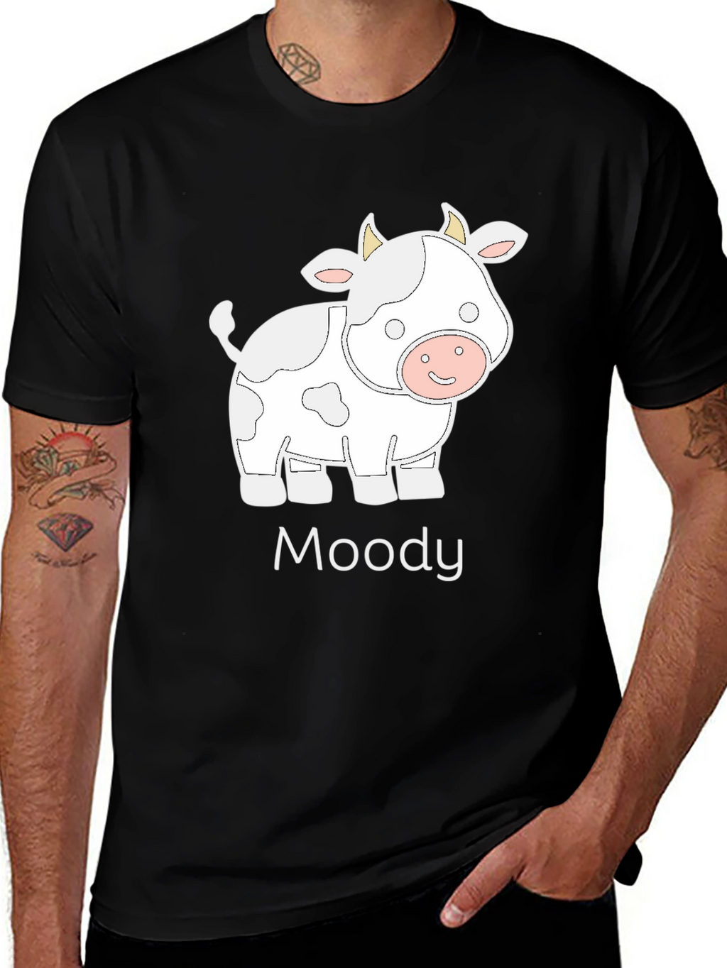 Moody Cow Graphic T-Shirt - Soft Cotton Tee