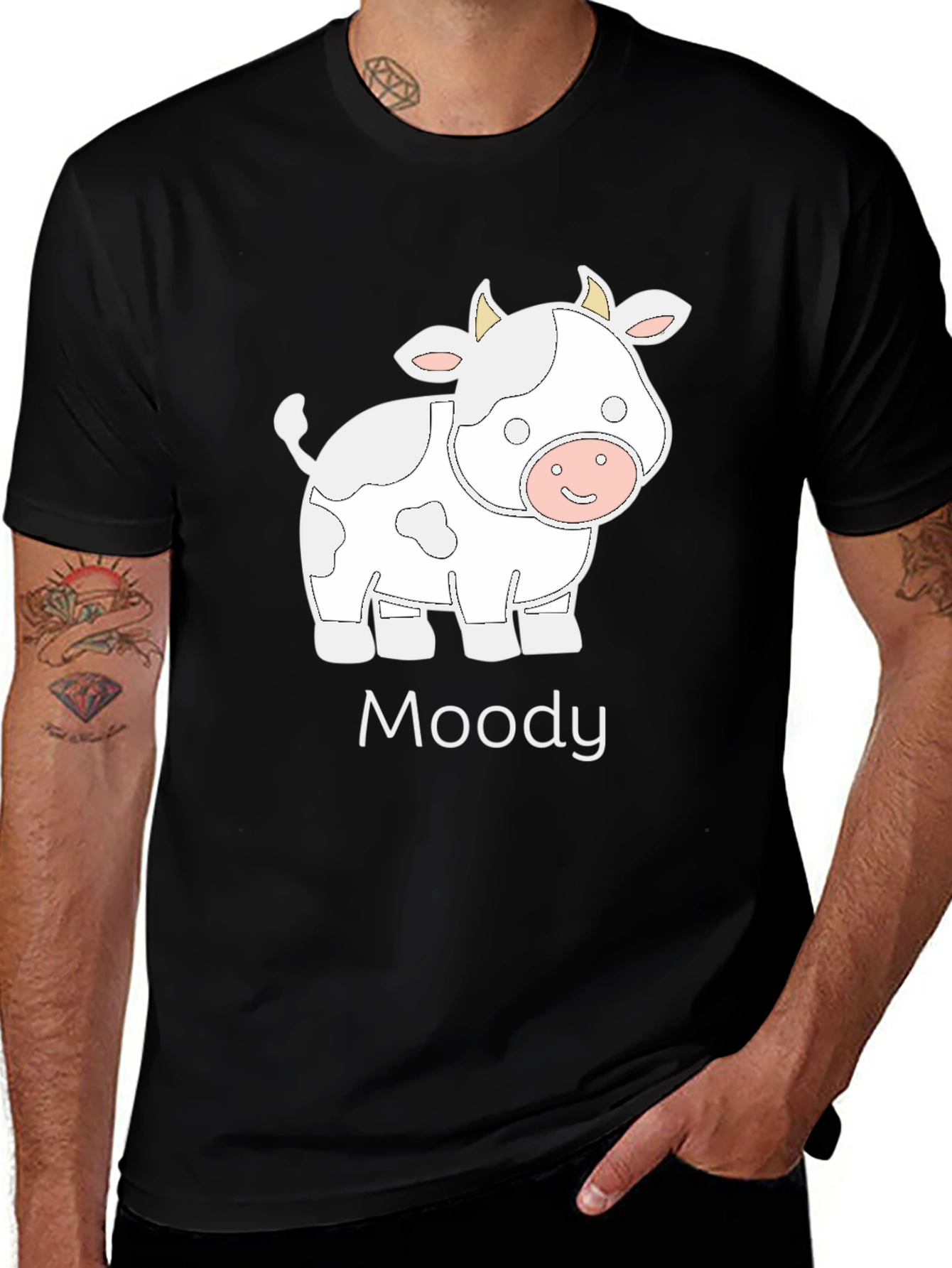 Moody Cow Graphic T-Shirt - Soft Cotton Tee