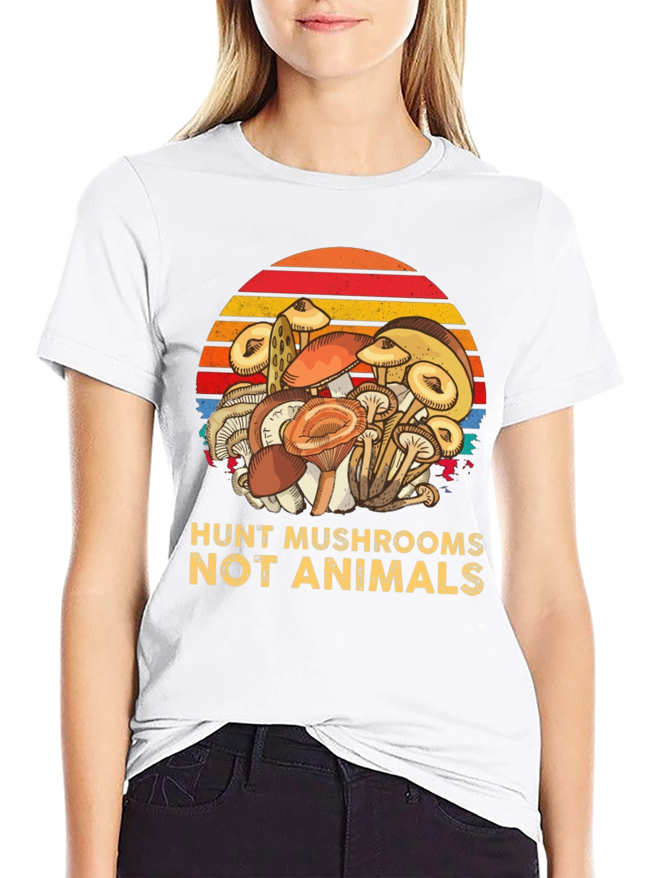 Hunt Mushrooms Not Animals Tee - Vegan Friendly Shirt