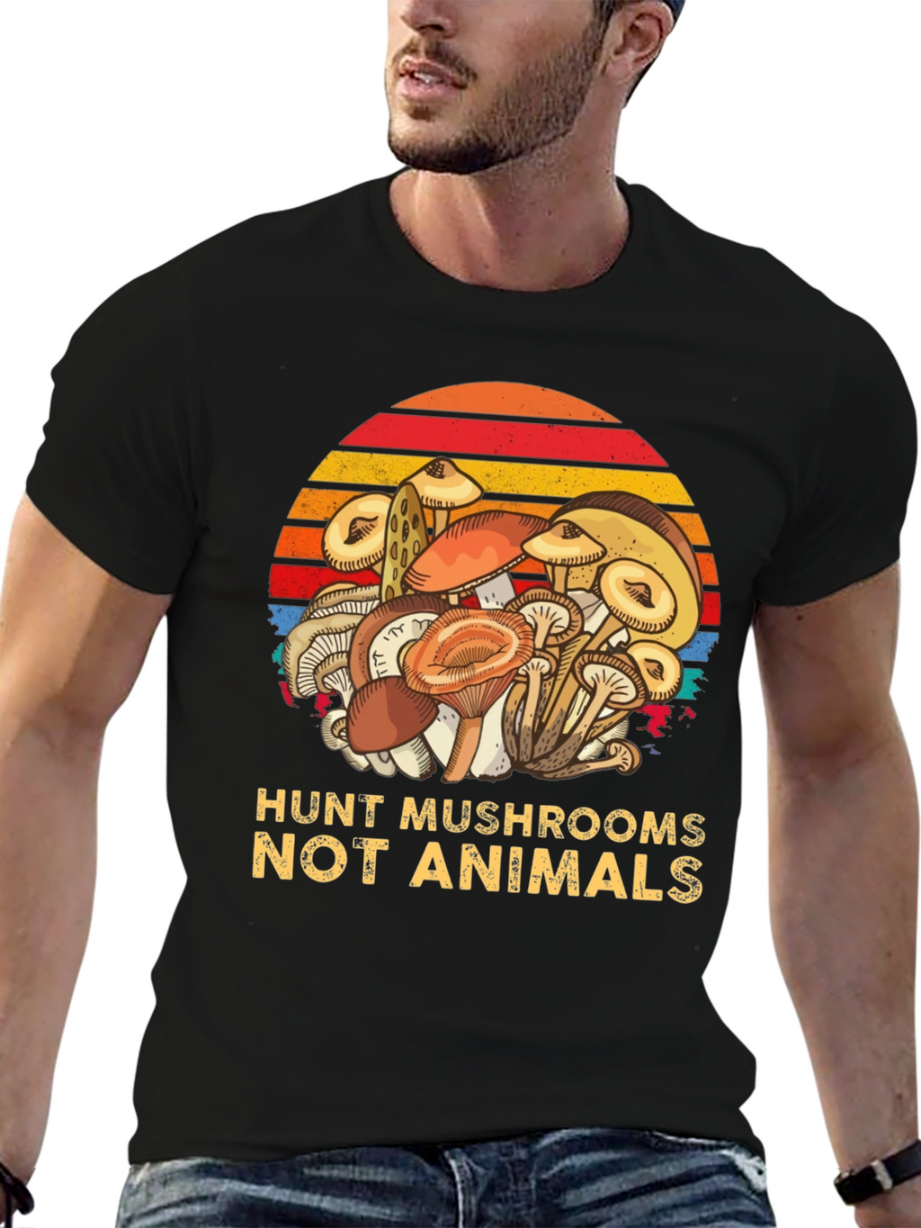 Hunt Mushrooms Not Animals Tee - Vegan Friendly Shirt