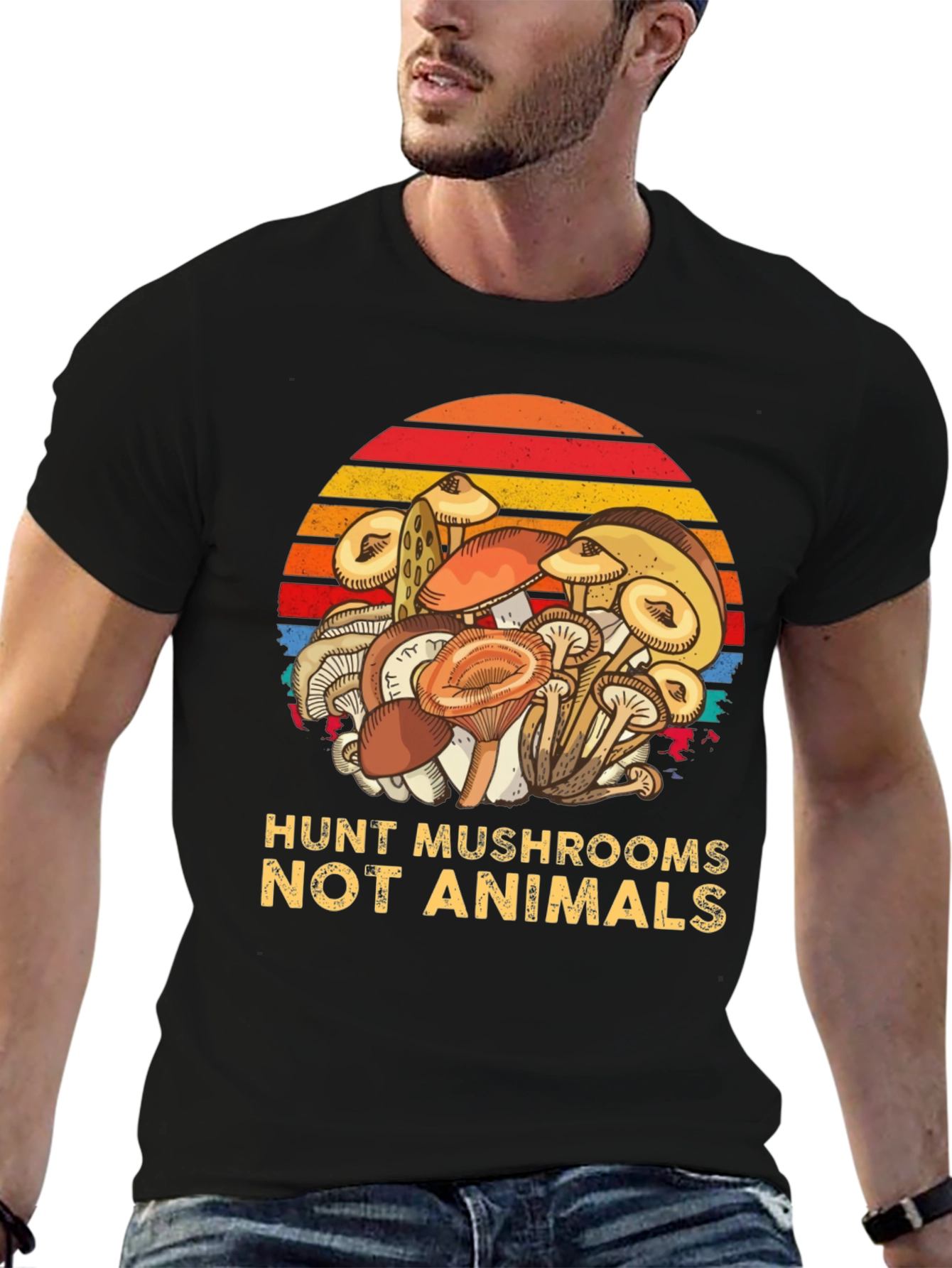 Hunt Mushrooms Not Animals Tee - Vegan Friendly Shirt