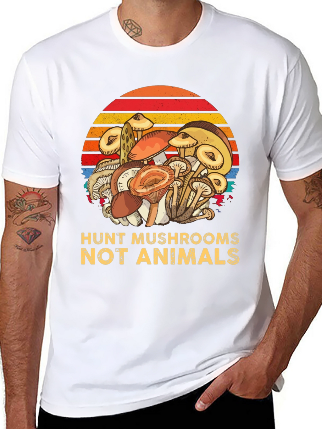 Hunt Mushrooms Not Animals Tee - Vegan Friendly Shirt