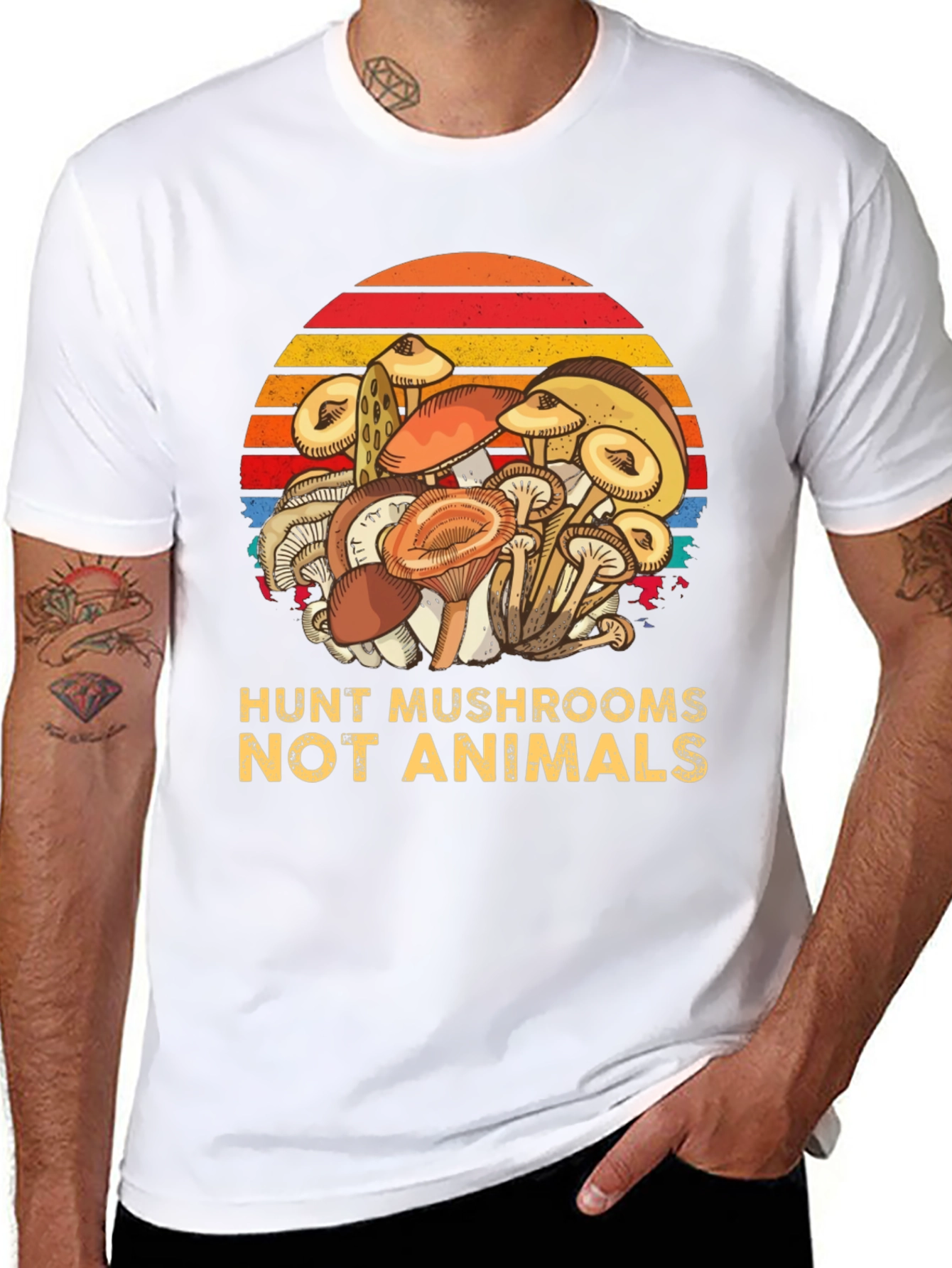 Hunt Mushrooms Not Animals Tee - Vegan Friendly Shirt