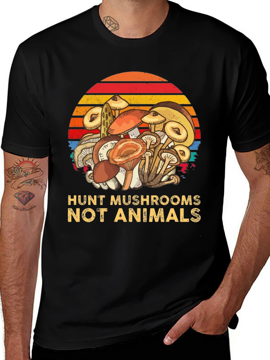 Hunt Mushrooms Not Animals Tee - Vegan Friendly Shirt