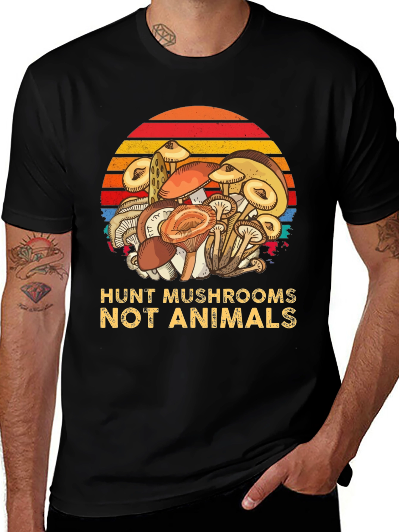 Hunt Mushrooms Not Animals Tee - Vegan Friendly Shirt