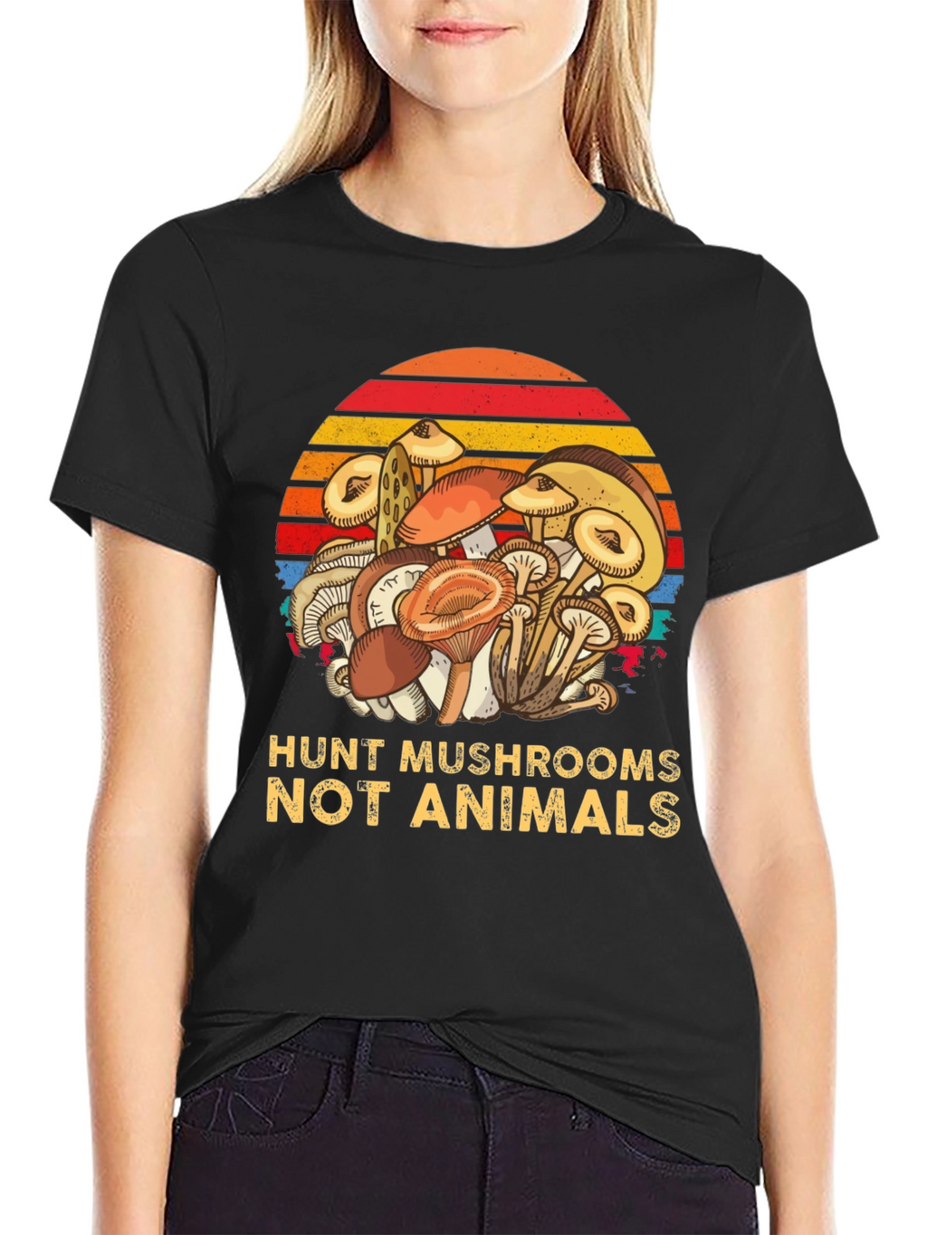 Hunt Mushrooms Not Animals Tee - Vegan Friendly Shirt