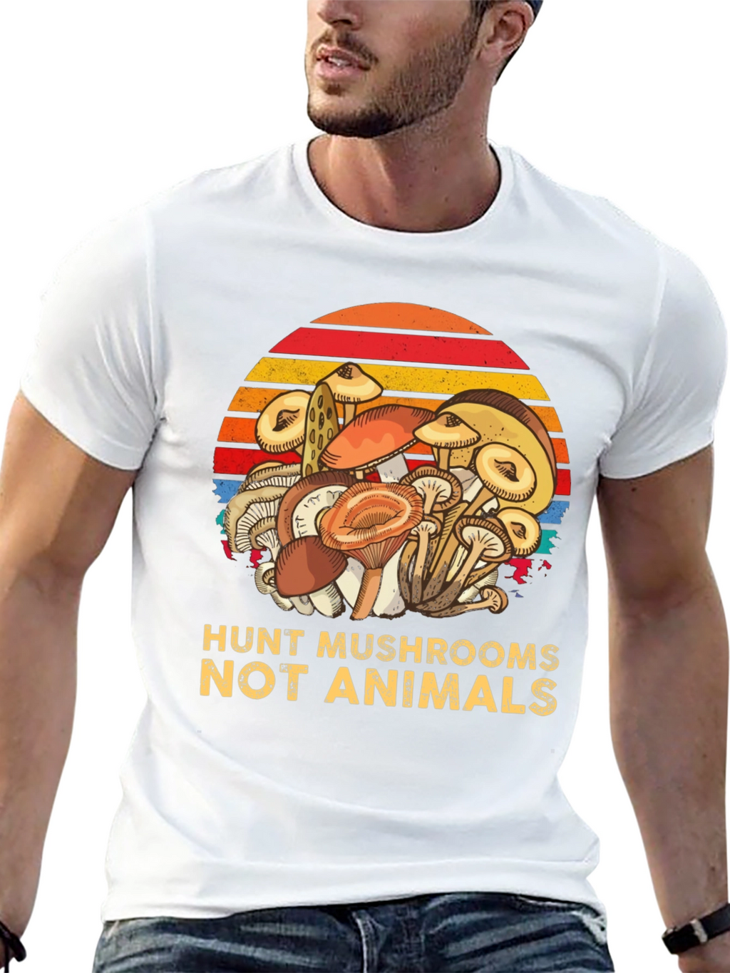 Hunt Mushrooms Not Animals Tee - Vegan Friendly Shirt
