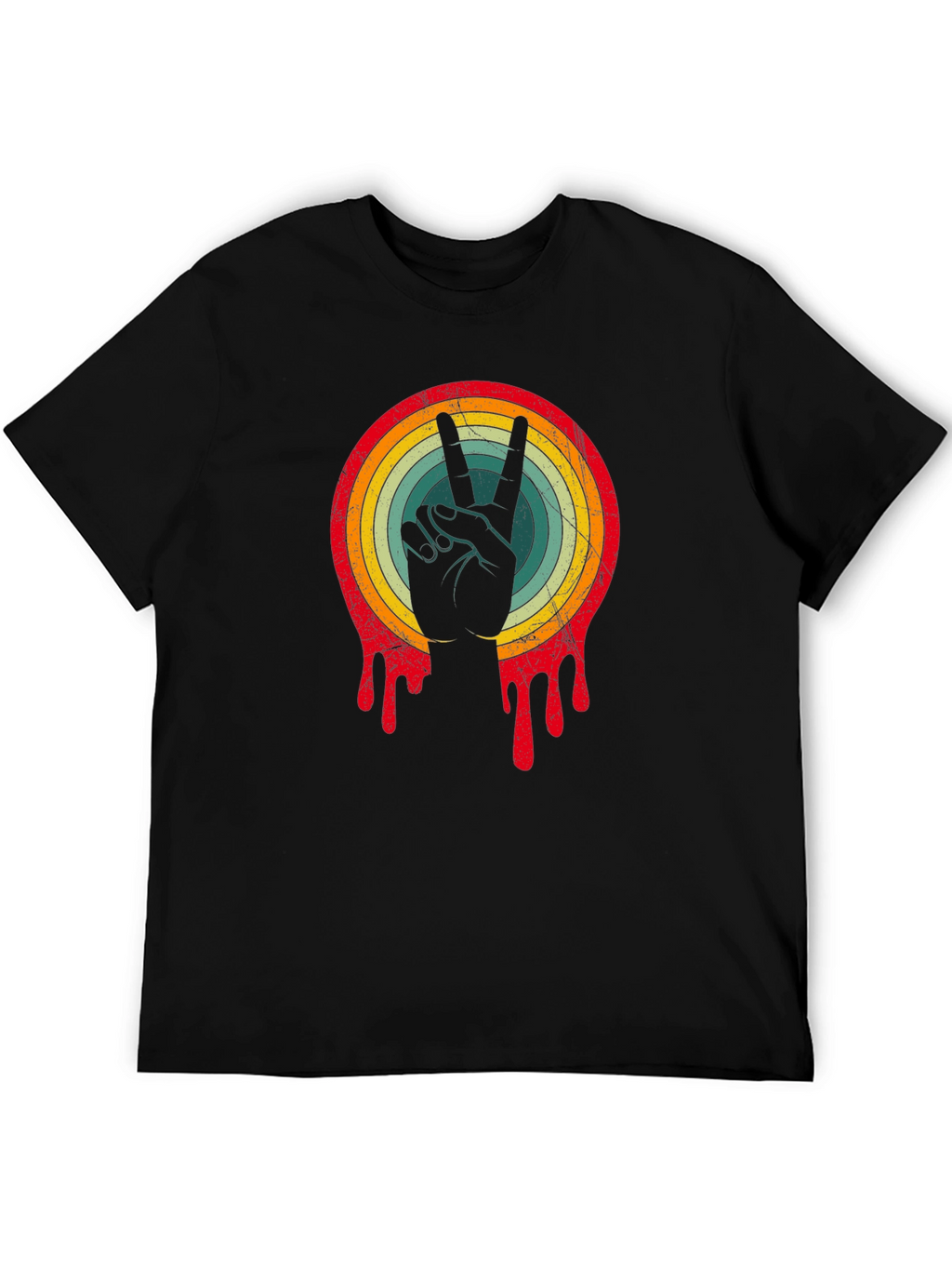 Retro Peace Sign Graphic Tee - Relaxed Fit