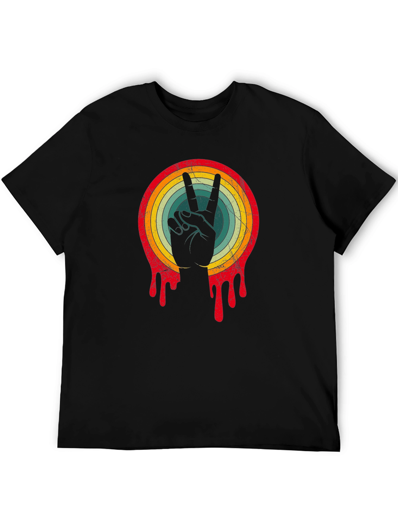 Retro Peace Sign Graphic Tee - Relaxed Fit