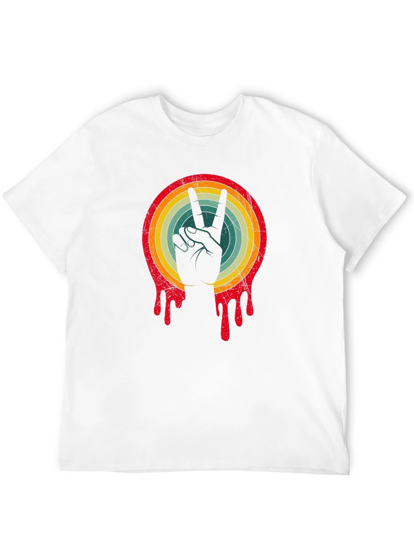 Retro Peace Sign Graphic Tee - Relaxed Fit