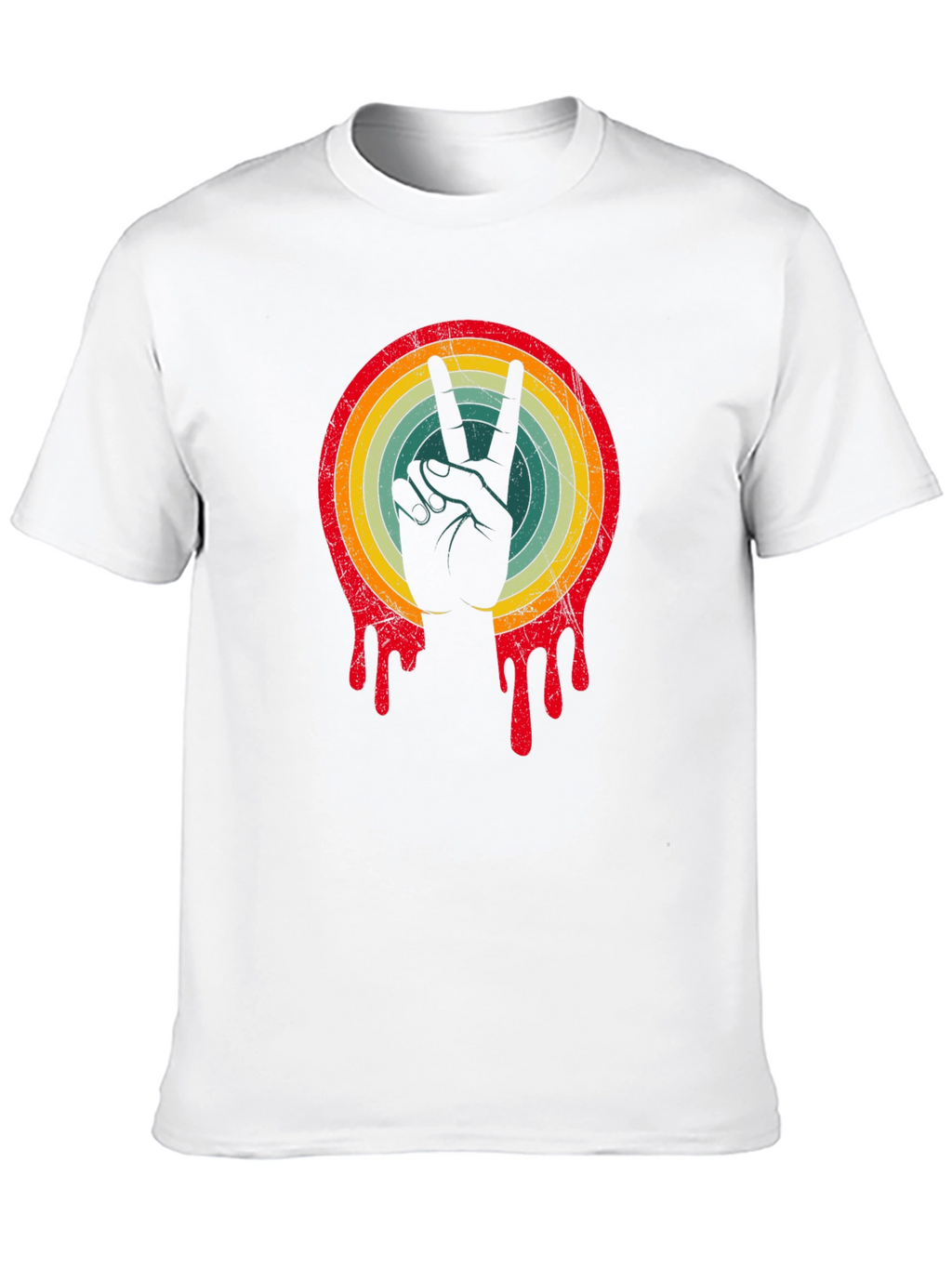 Retro Peace Sign Graphic Tee - Relaxed Fit