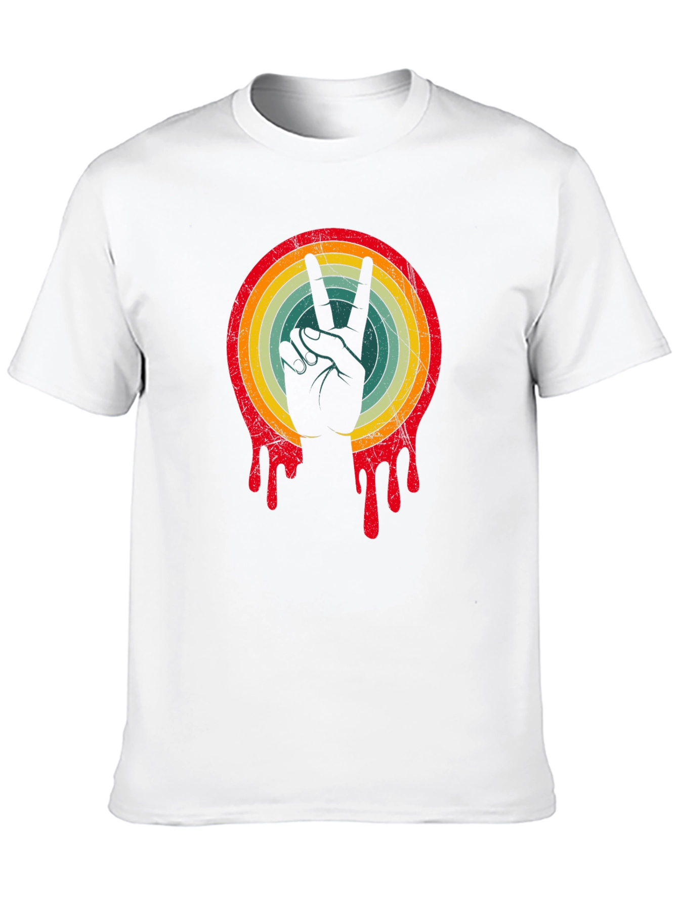 Retro Peace Sign Graphic Tee - Relaxed Fit