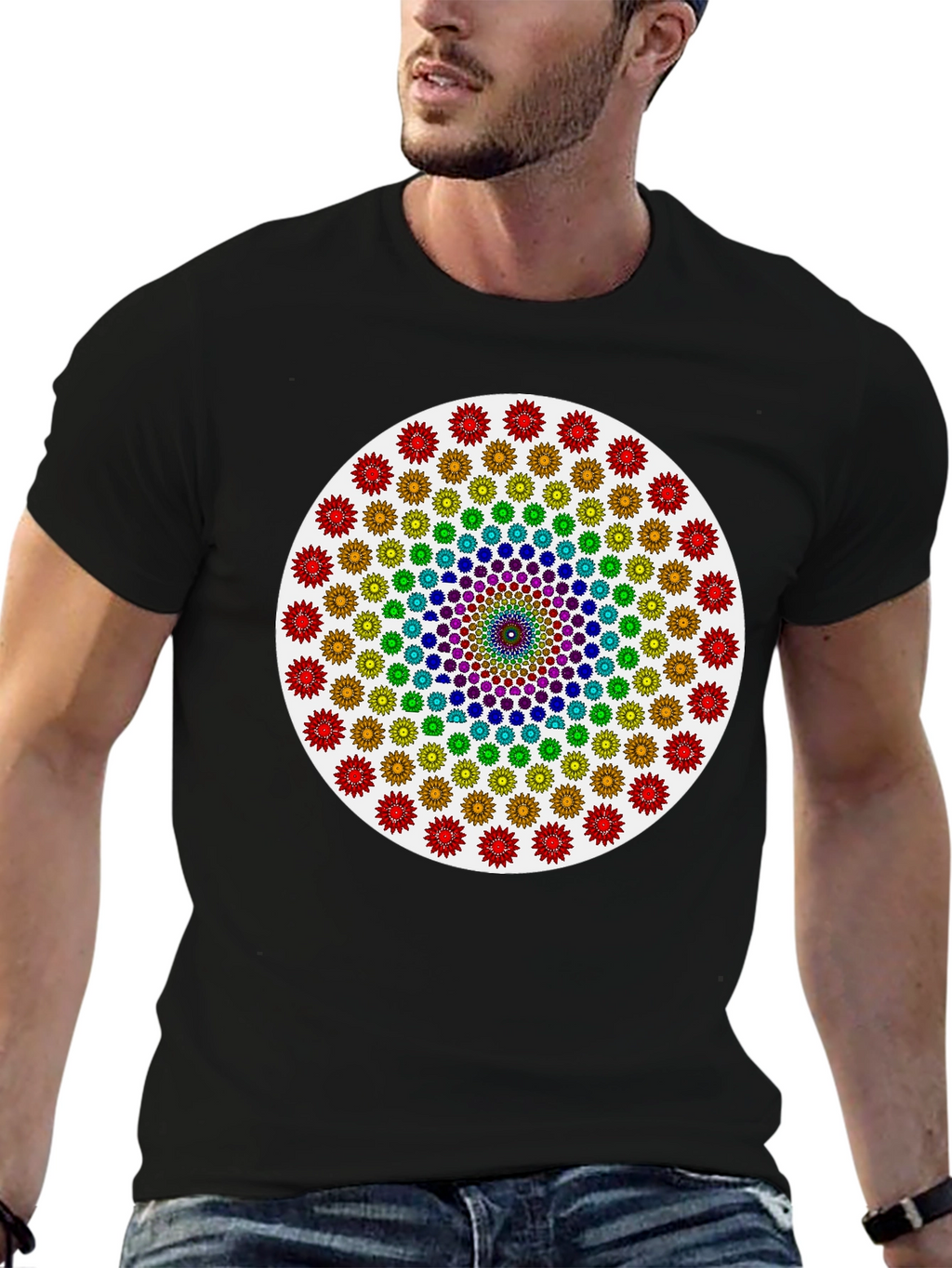 Rainbow Mandala Graphic Tee