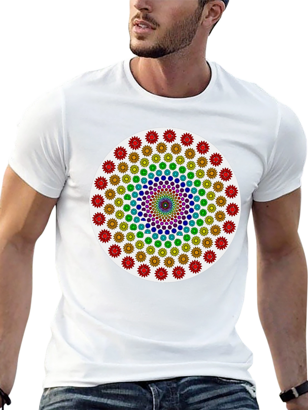Rainbow Mandala Graphic Tee