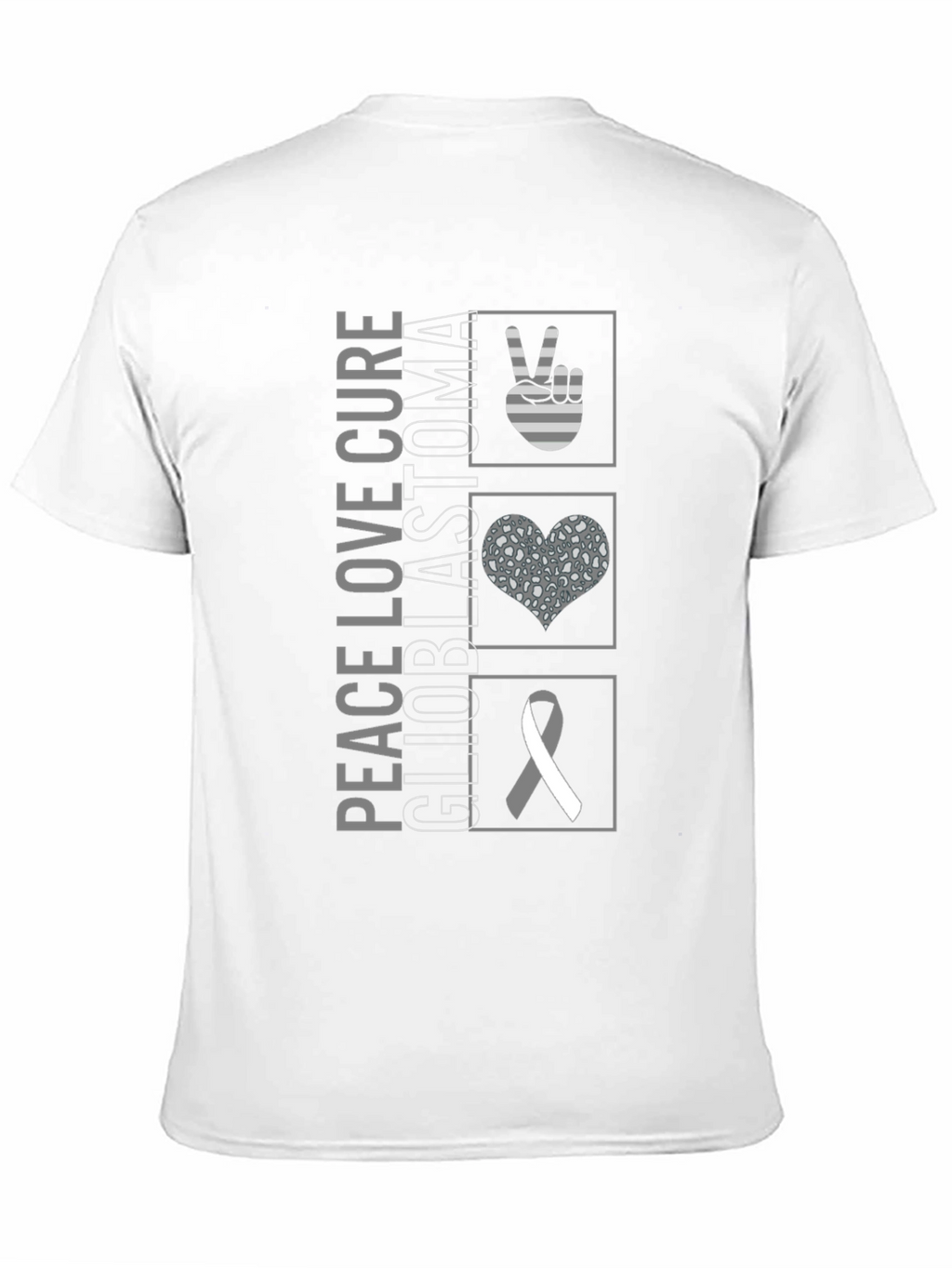 Peace Love Cure Glioblastoma Awareness T-Shirt