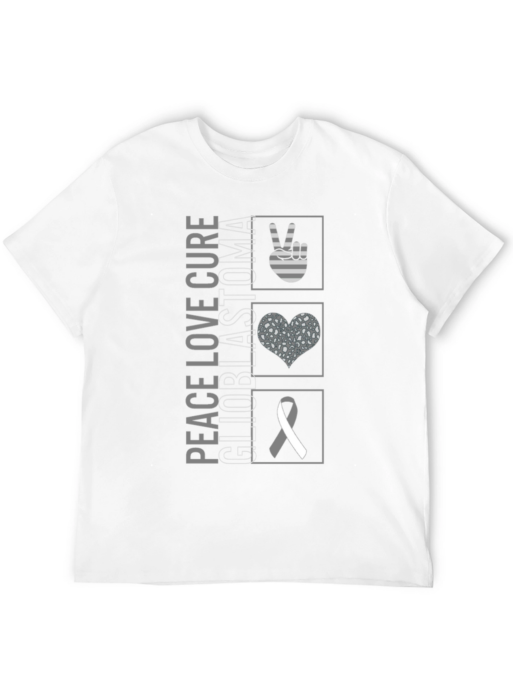 Peace Love Cure Glioblastoma Awareness T-Shirt