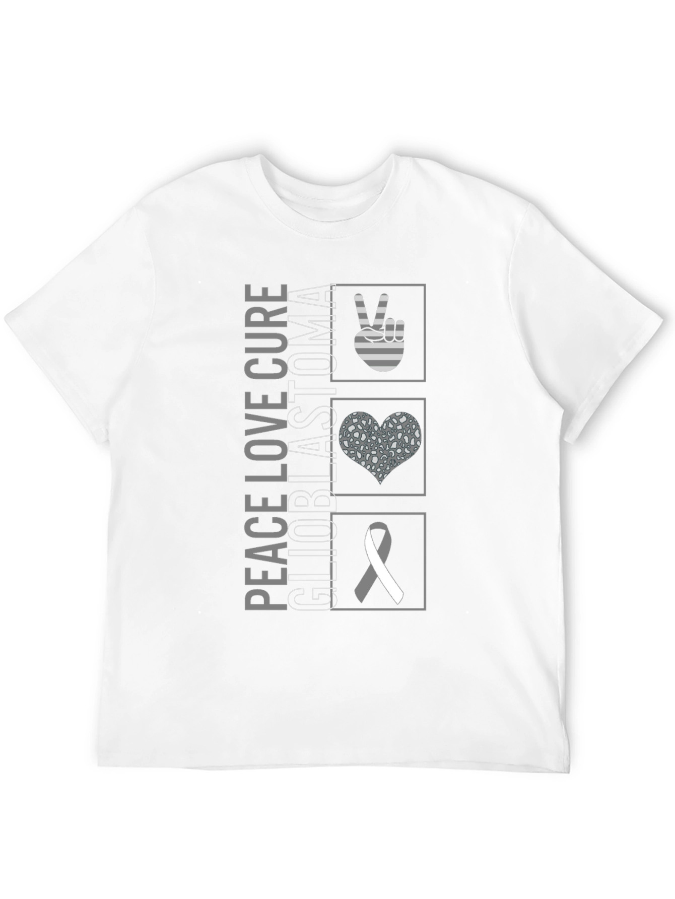 Peace Love Cure Glioblastoma Awareness T-Shirt