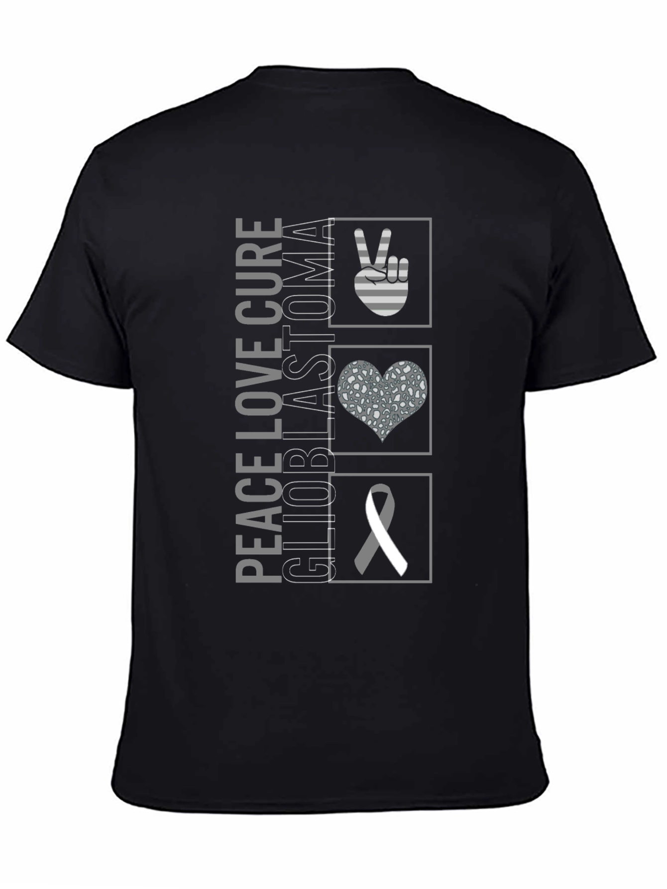 Peace Love Cure Glioblastoma Awareness T-Shirt