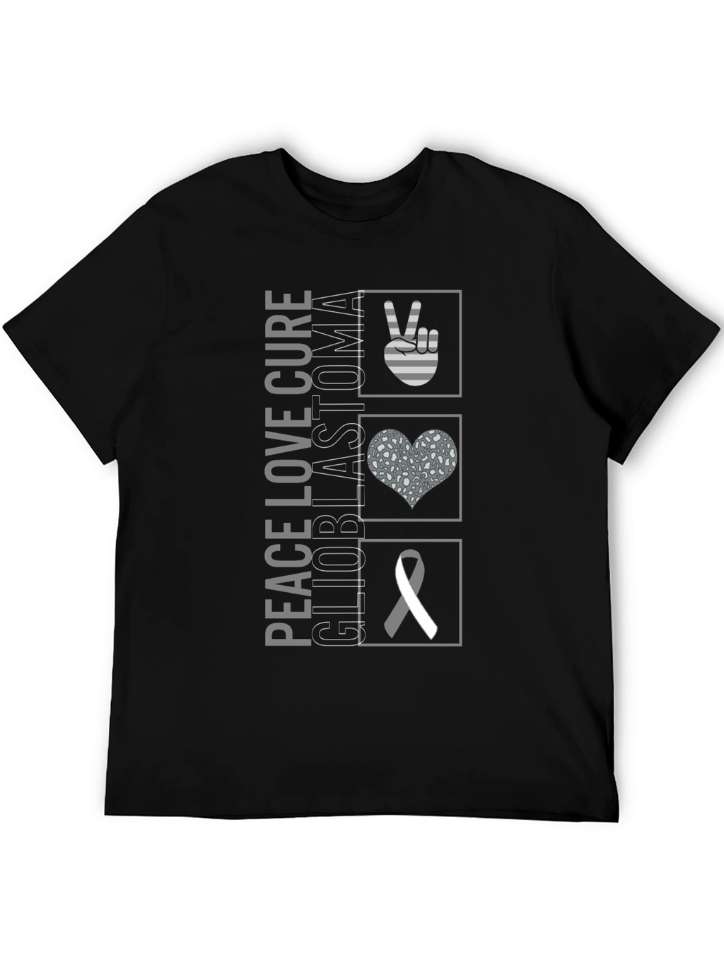 Peace Love Cure Glioblastoma Awareness T-Shirt