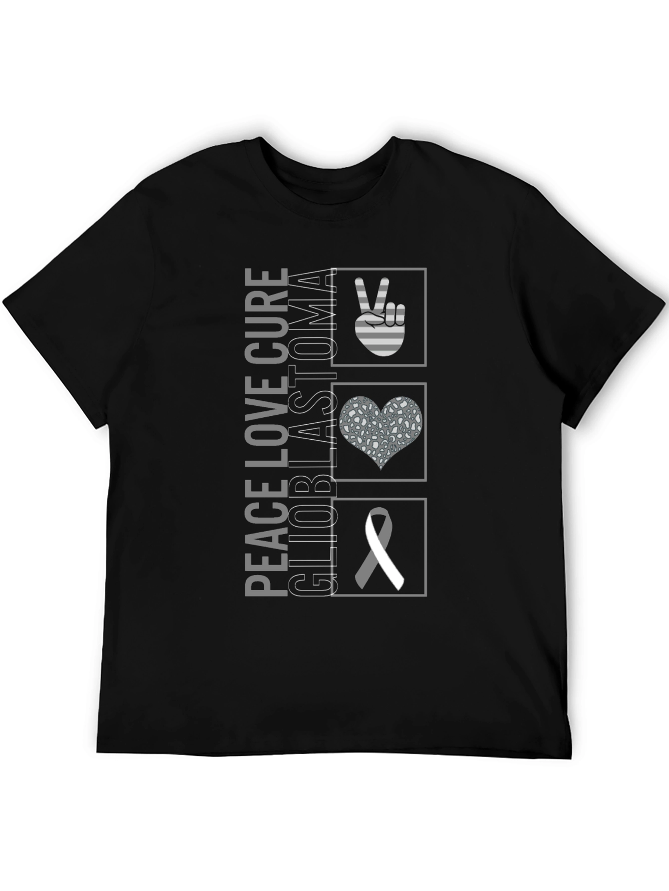 Peace Love Cure Glioblastoma Awareness T-Shirt