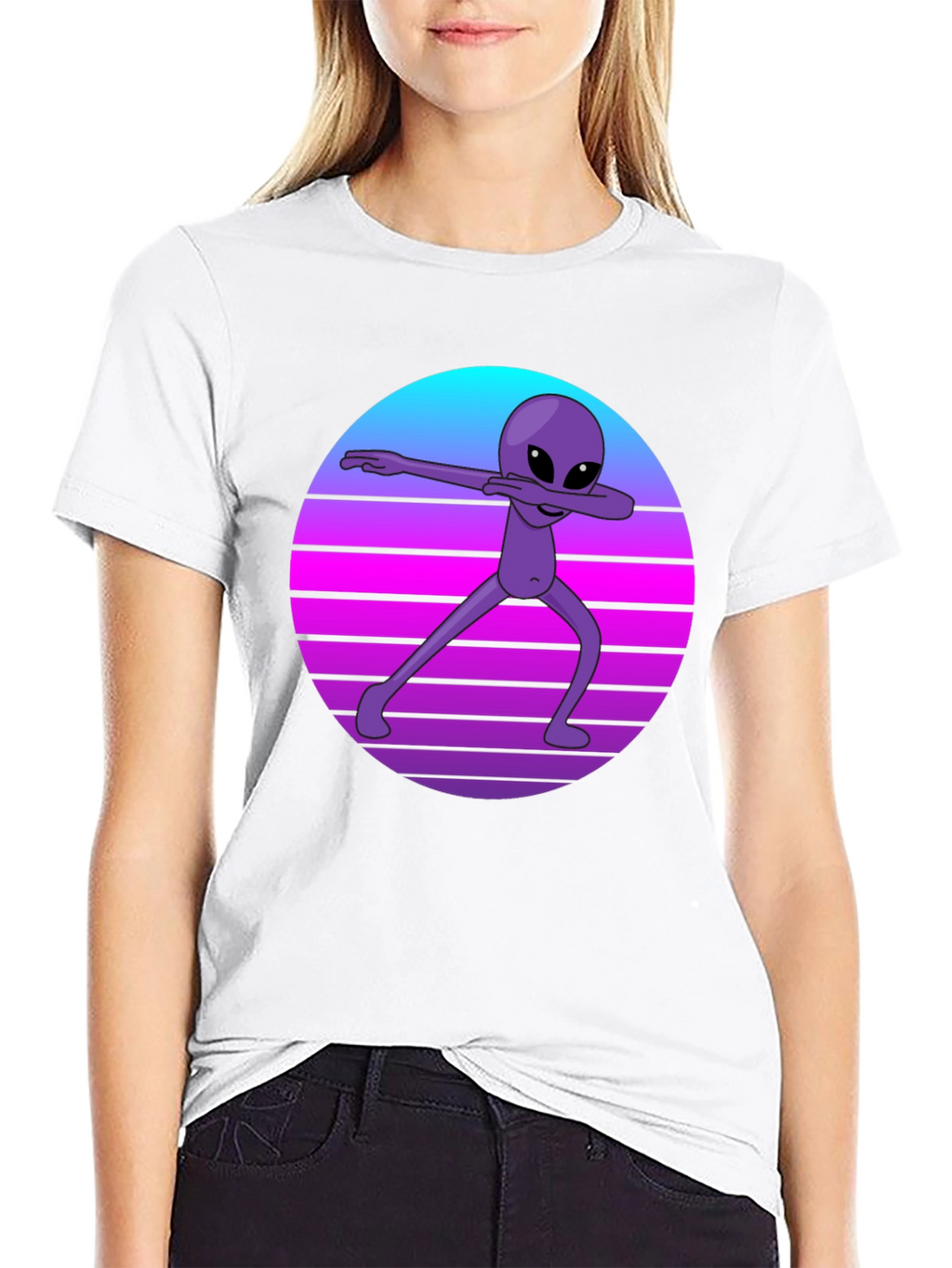 Retro Alien Dab T-Shirt - Black Tee