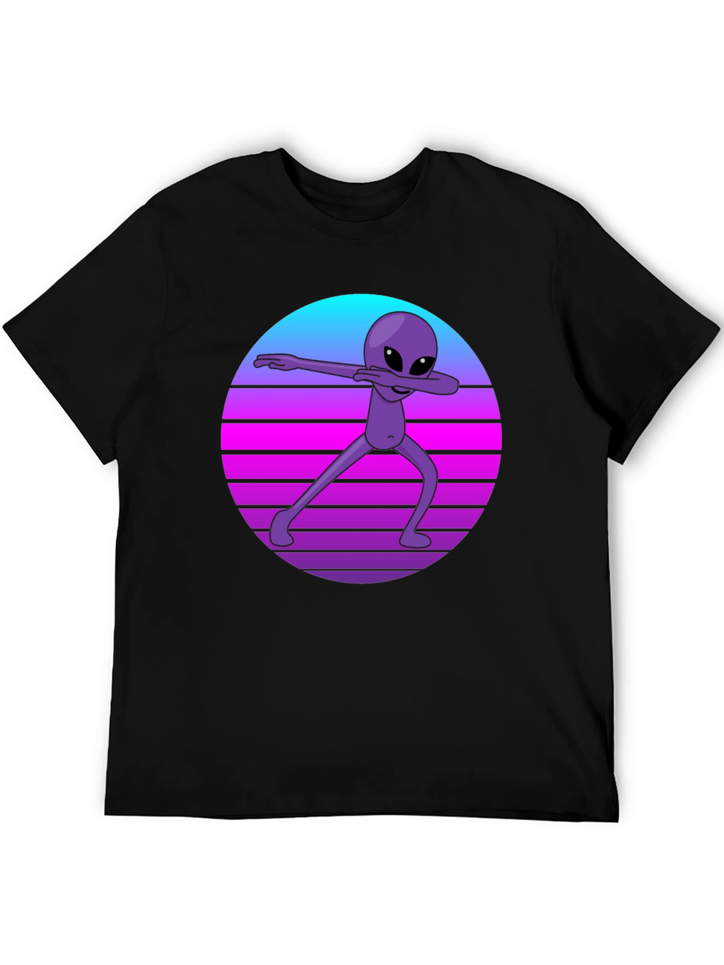 Retro Alien Dab T-Shirt - Black Tee