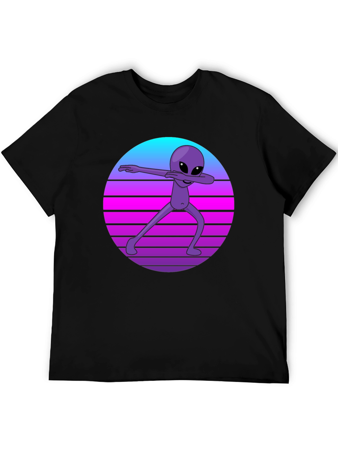 Retro Alien Dab T-Shirt - Black Tee