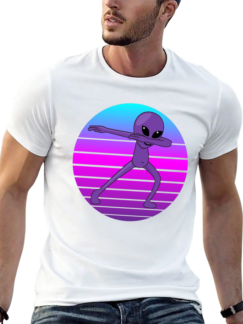 Retro Alien Dab T-Shirt - Black Tee