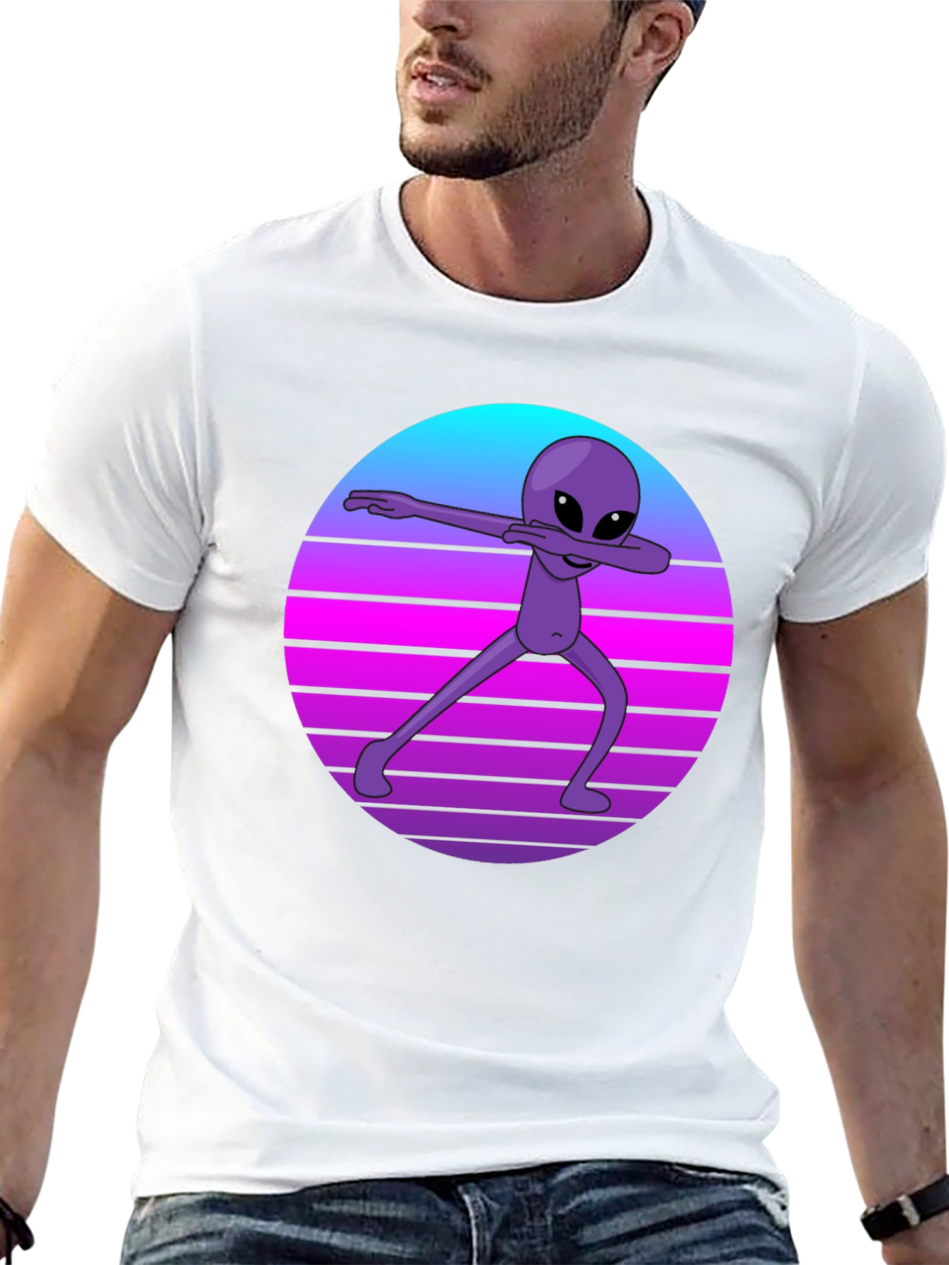 Retro Alien Dab T-Shirt - Black Tee