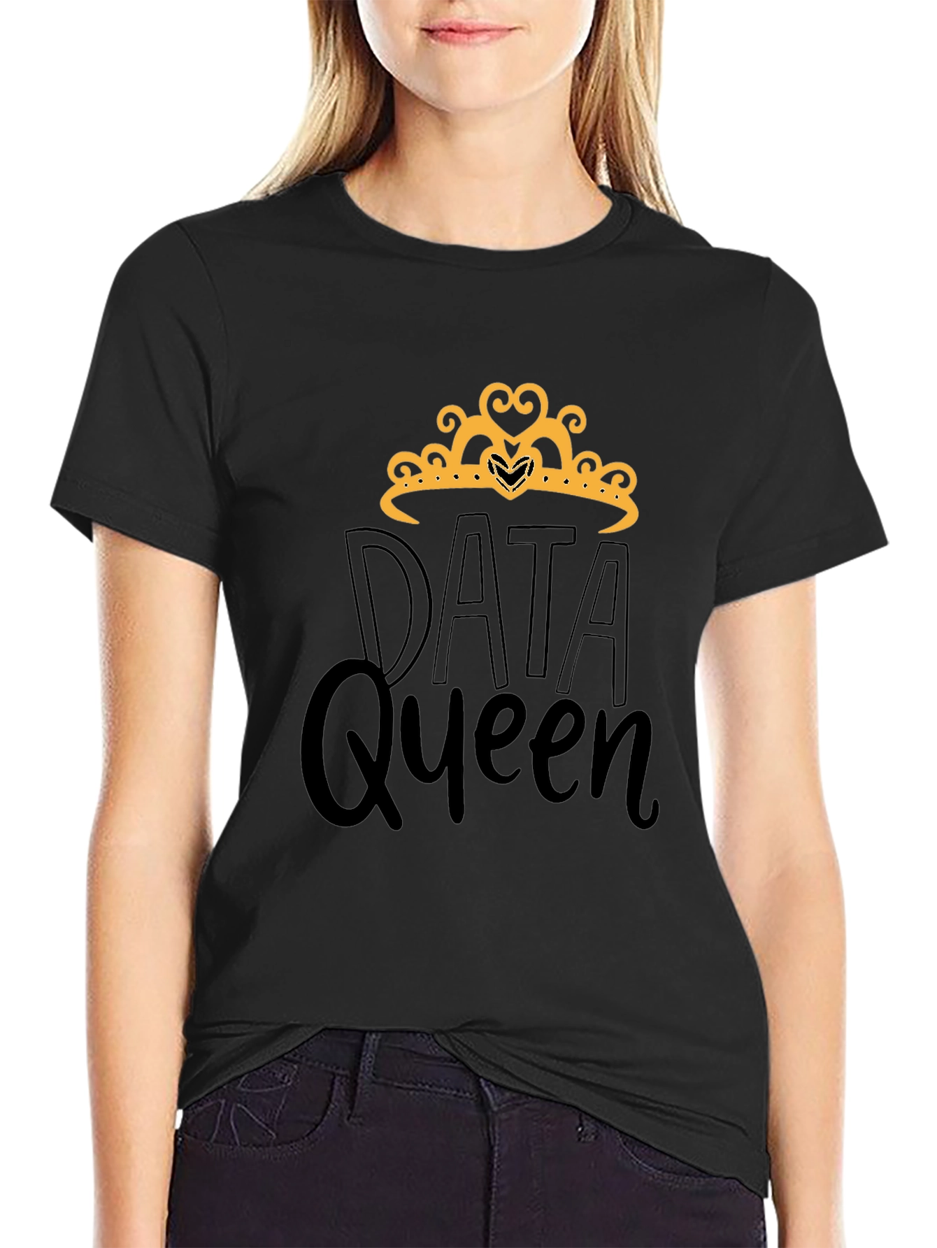 Data Queen Black Graphic Tee Shirt