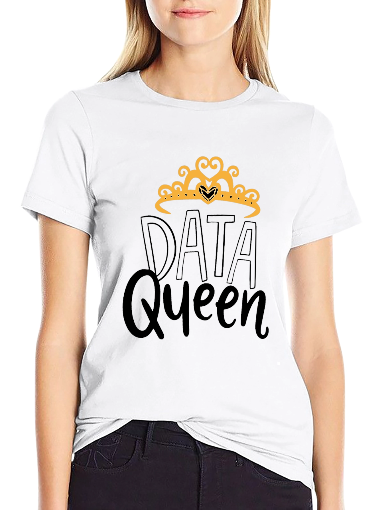Data Queen Black Graphic Tee Shirt